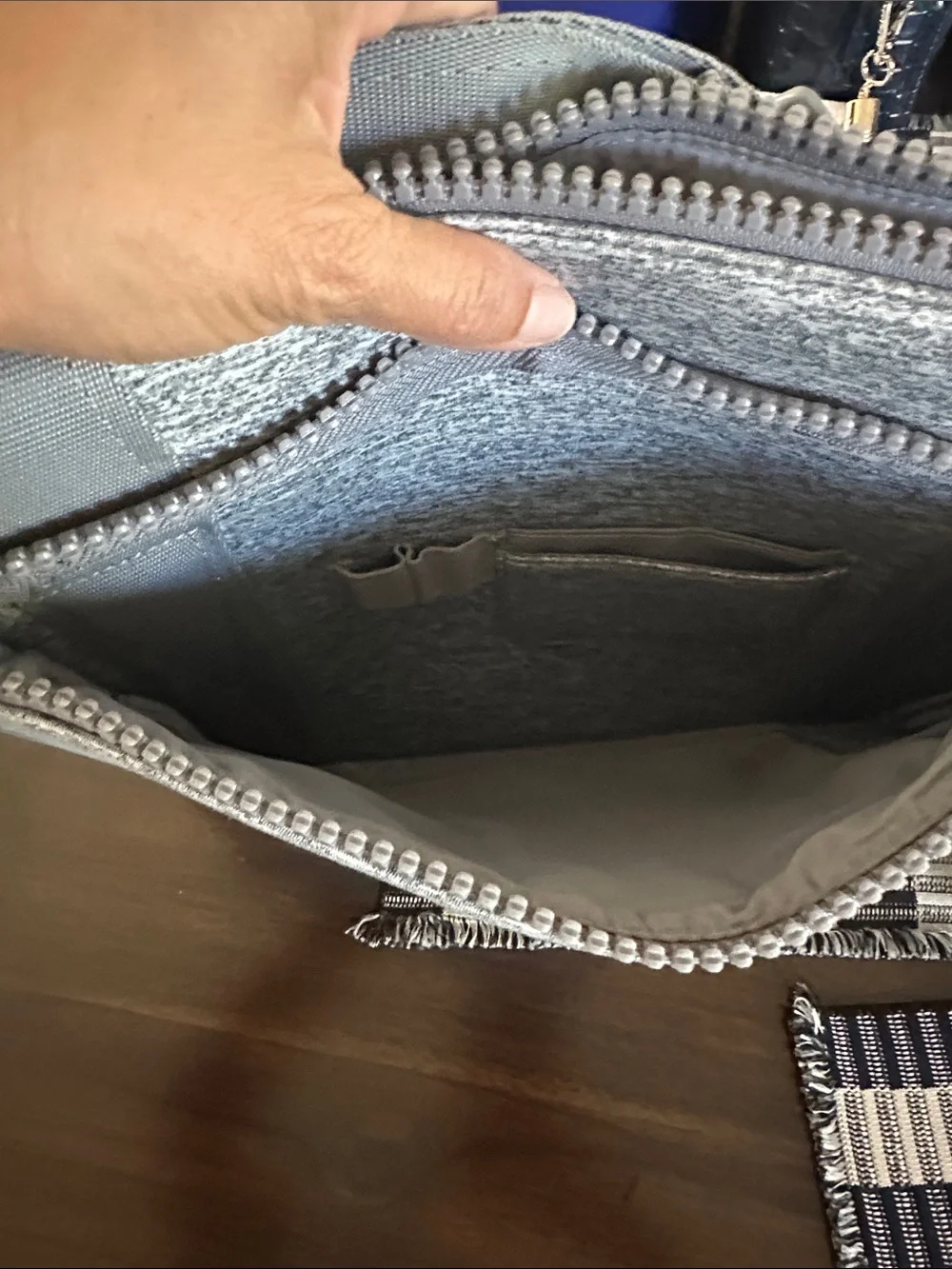 Dagne Dover Light Gray Men's Laptop Tote with Adjustable Strap